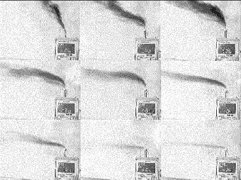 Esempi di forma del fumo a diversi valori di Velocità dell'Aria