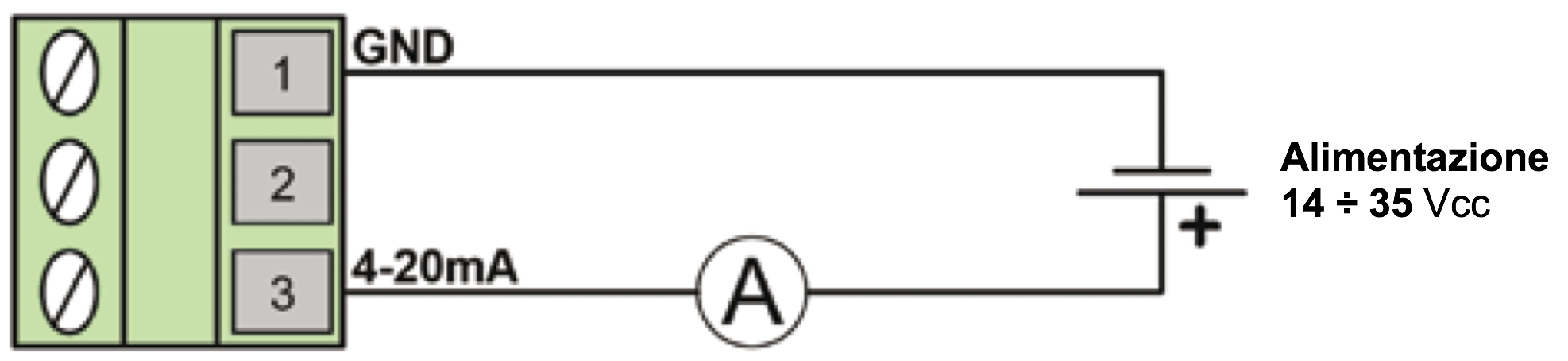 Manometro differenziale a membrana con Trasduttore di pressione air2guide - Collegamenti Elettrici