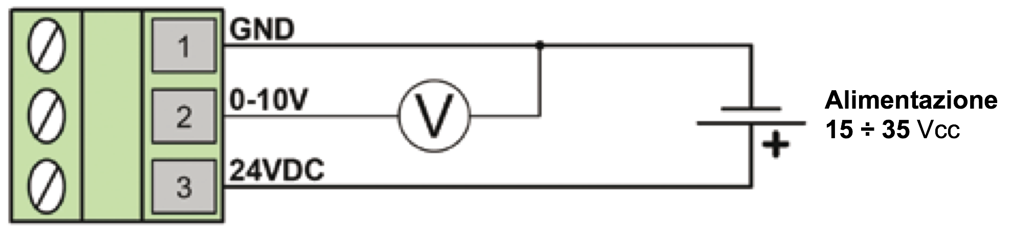 Manometro differenziale a membrana con Trasduttore di pressione air2guide - Collegamenti Elettrici